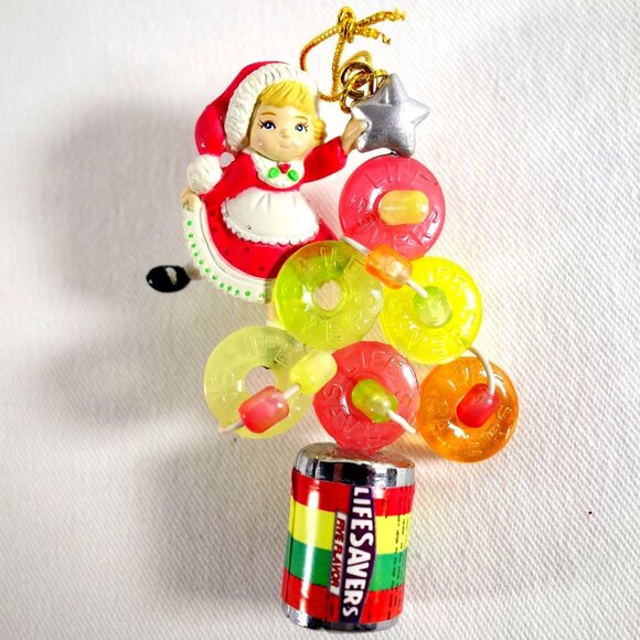 Vintage 1995 Enesco Treasury Lifesavers Ornament Starring Roll At Christmas - Picture 2 of 6